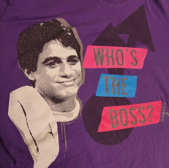 Vintage Y2K! Purple "Who's the Boss" Tee, Men's Large - Picture 4 of 6